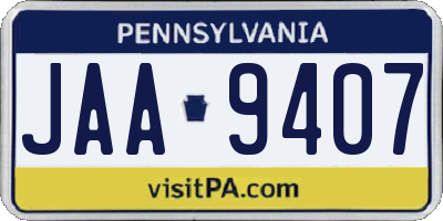 PA license plate JAA9407