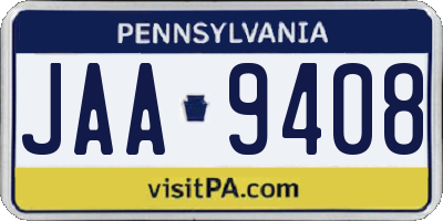 PA license plate JAA9408