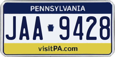 PA license plate JAA9428