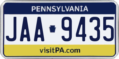 PA license plate JAA9435