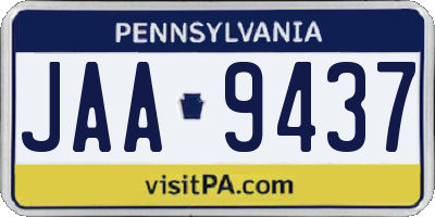 PA license plate JAA9437