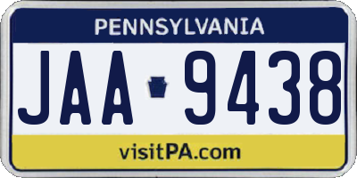 PA license plate JAA9438