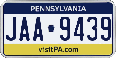 PA license plate JAA9439