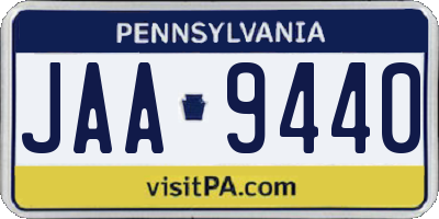 PA license plate JAA9440