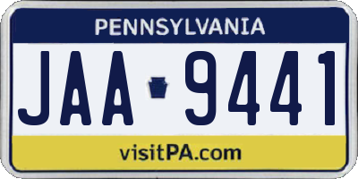 PA license plate JAA9441