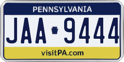 PA license plate JAA9444