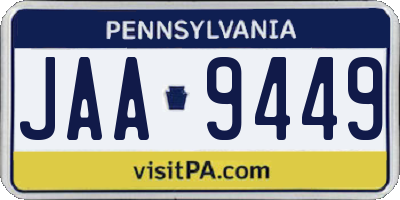 PA license plate JAA9449