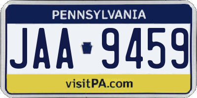 PA license plate JAA9459
