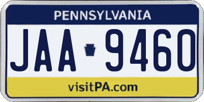 PA license plate JAA9460