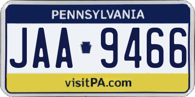 PA license plate JAA9466