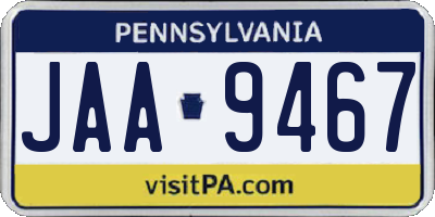 PA license plate JAA9467