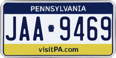 PA license plate JAA9469