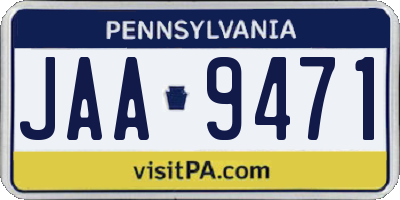 PA license plate JAA9471