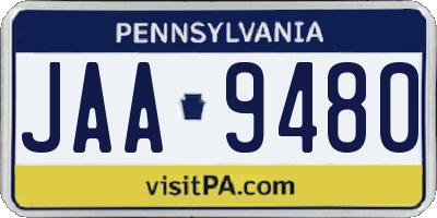 PA license plate JAA9480