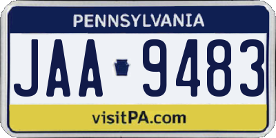 PA license plate JAA9483