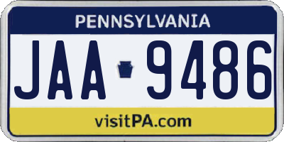 PA license plate JAA9486