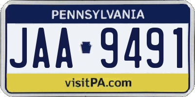 PA license plate JAA9491