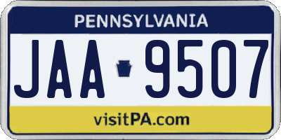 PA license plate JAA9507