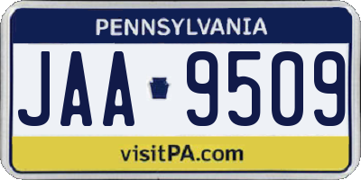 PA license plate JAA9509