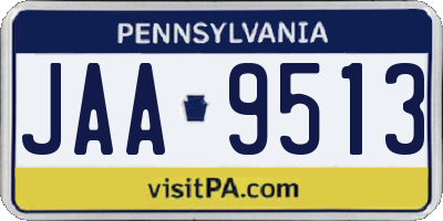 PA license plate JAA9513