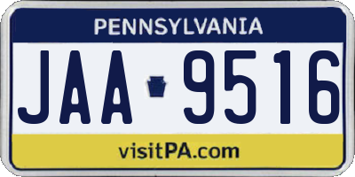 PA license plate JAA9516