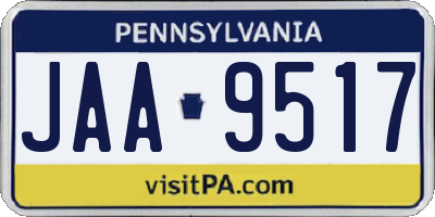 PA license plate JAA9517