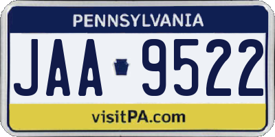 PA license plate JAA9522