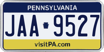 PA license plate JAA9527