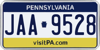 PA license plate JAA9528