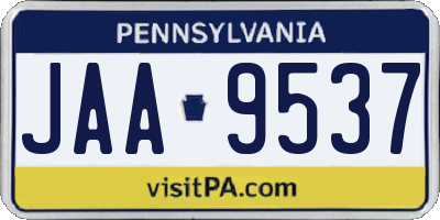 PA license plate JAA9537