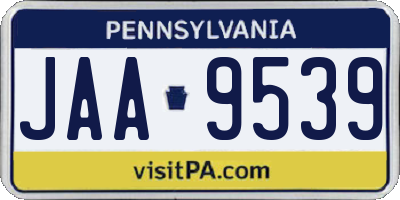 PA license plate JAA9539