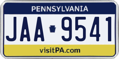 PA license plate JAA9541