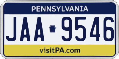 PA license plate JAA9546