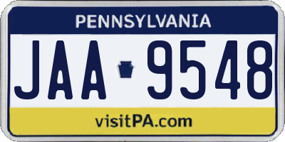 PA license plate JAA9548