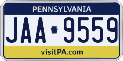 PA license plate JAA9559