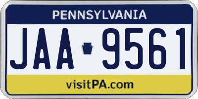 PA license plate JAA9561