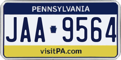 PA license plate JAA9564