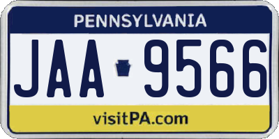 PA license plate JAA9566