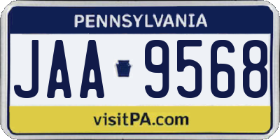 PA license plate JAA9568