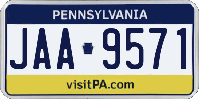 PA license plate JAA9571