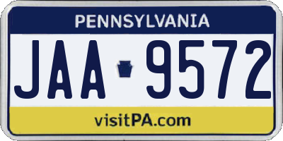 PA license plate JAA9572