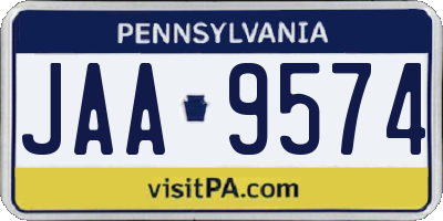 PA license plate JAA9574