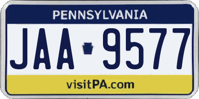 PA license plate JAA9577