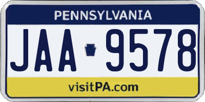 PA license plate JAA9578