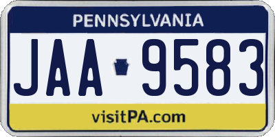 PA license plate JAA9583