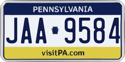 PA license plate JAA9584