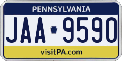 PA license plate JAA9590