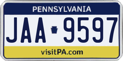 PA license plate JAA9597