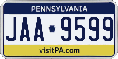 PA license plate JAA9599