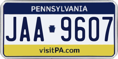 PA license plate JAA9607
